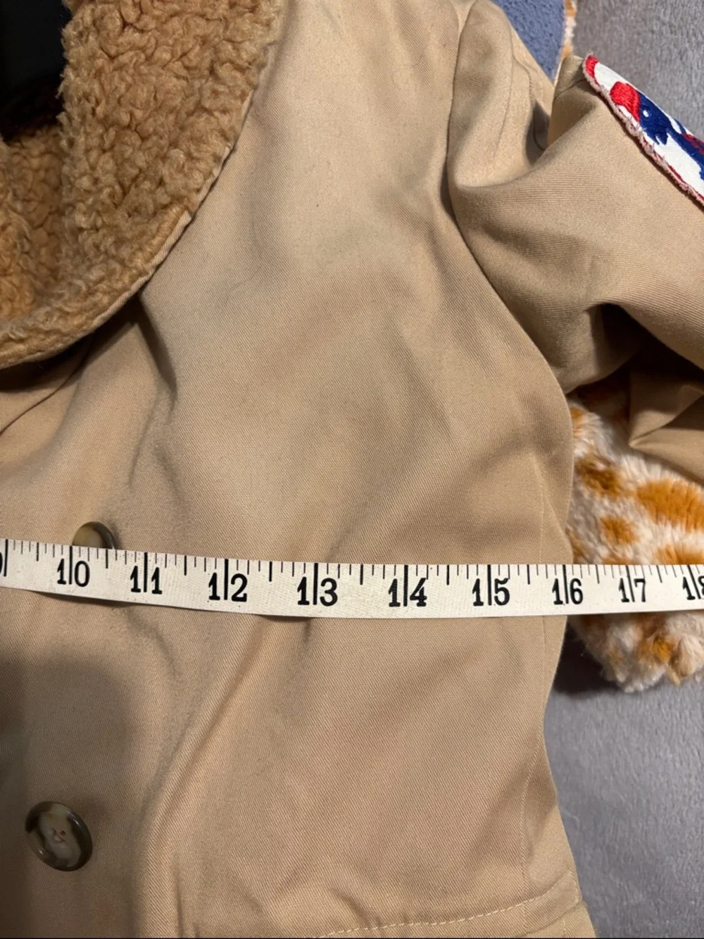 Vtg boys  1970’s Peacoat Tan Sherpa Lined Jacket size? 7/8 retro turtle vagabond